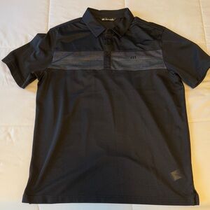 Travis Mathew Black Polo Shirt with Gray Accents